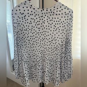 White and Black Polka Dot Blouse